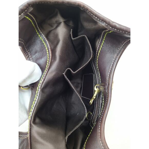 Coach Chelsea Signature Brown Canvas Leather Trim Double Handles Shoulder Bag - Picture 16 of 16
